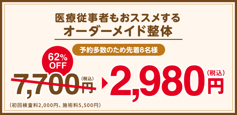 整体メニュー特別料金