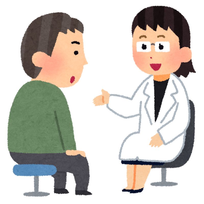 シンスプリントの診察を受ける男性